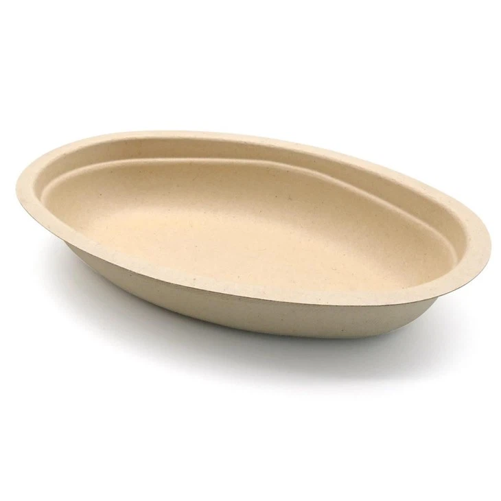 Disposable 700ml U-shaped Oval Bagasse Bowl